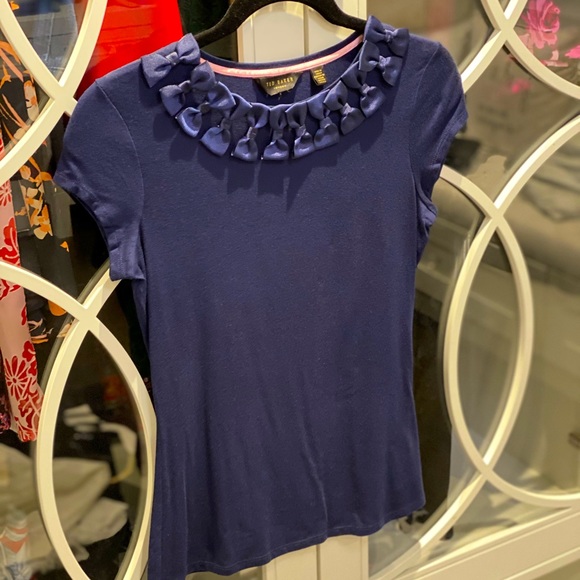 Ted Baker London Tops - Blue Ted Baker Bow Shirt